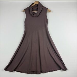 FIG Clothing Women’s L Sleeveless Bamboo Cowl Neck Dress  Eco Blend Travel Style
